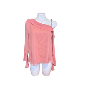 Women's INC International Concepts Blouse Size M Pink One Shoulder